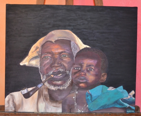 Grand père africain et son petit fils